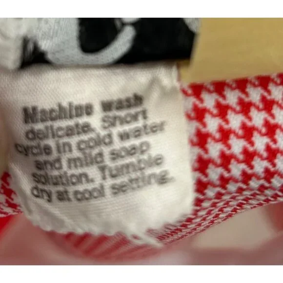 Vintage 70s Red & White Western Shirt Houndstooth Accents Snap Buttons  Est Sz M - Picture 5 of 6
